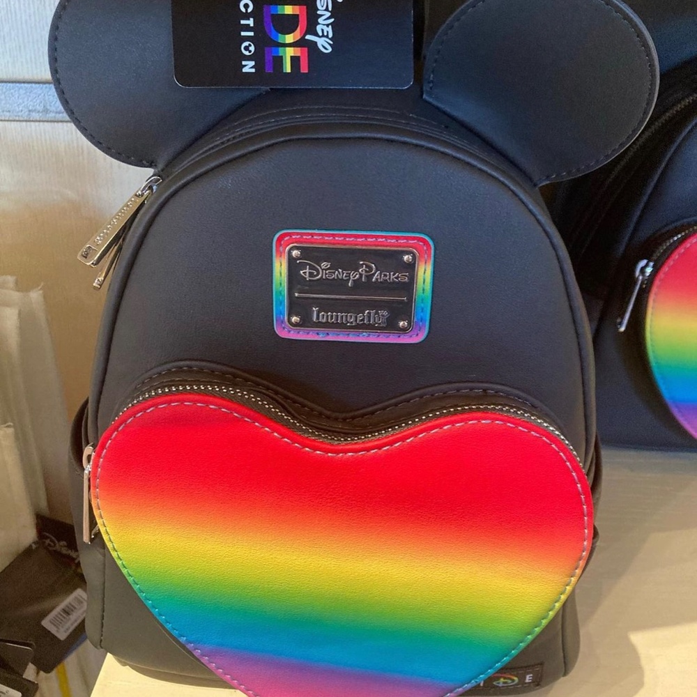 Loungefly Pride Heart Disney Parks Collection Black Mini Backpack NEW 2022